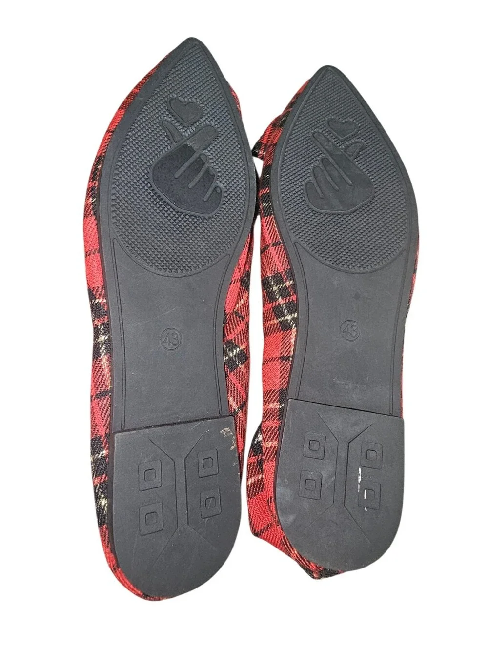 💰Red Plaid Bow Pointed Toe Women's Flats